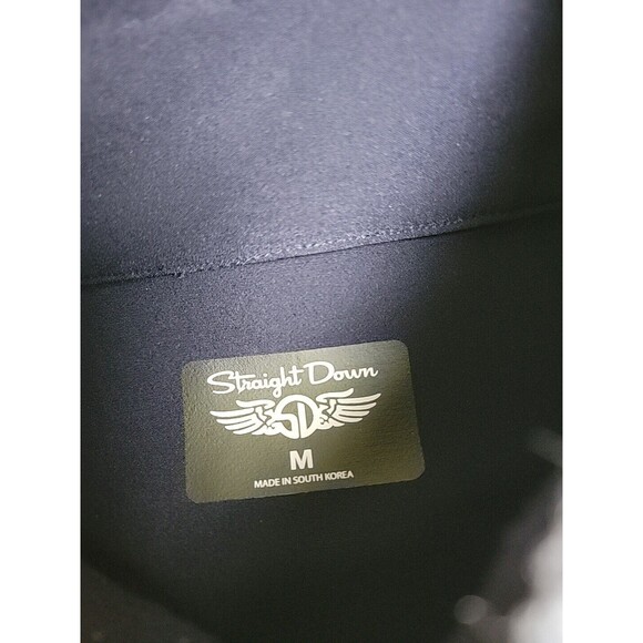 Straight Down Jacket Mens M Windbreaker Blue Textured Lightweight Full Zip Golf - Picture 2 of 11